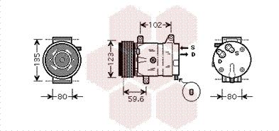 Van Wezel 4300K345 - Compressore, Climatizzatore autozon.pro