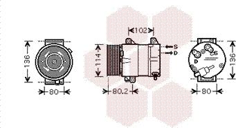 Van Wezel 4300K383 - Compressore, Climatizzatore autozon.pro