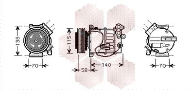 Van Wezel 5900K144 - Compressore, Climatizzatore autozon.pro