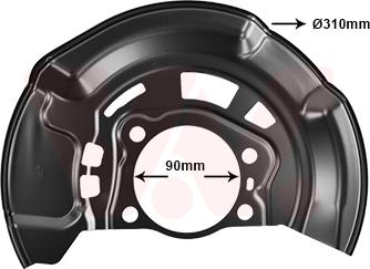Van Wezel 5470371 - Lamiera paraspruzzi, Disco freno autozon.pro