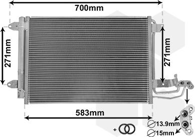 Van Wezel 58005209 - Condensatore, Climatizzatore autozon.pro