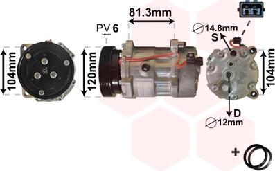 Van Wezel 5800K172 - Compressore, Climatizzatore autozon.pro