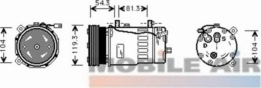 Van Wezel 5800K280 - Compressore, Climatizzatore autozon.pro