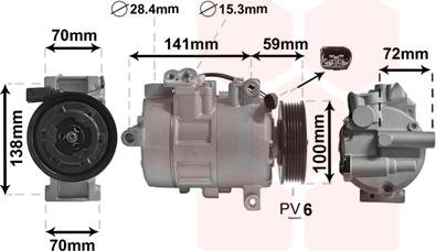 Van Wezel 5801K701 - Compressore, Climatizzatore autozon.pro