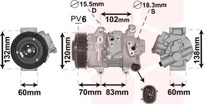 Van Wezel 5300K627 - Compressore, Climatizzatore autozon.pro