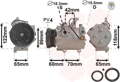 Van Wezel 5200K125 - Compressore, Climatizzatore autozon.pro