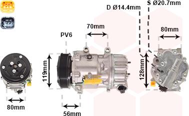 Van Wezel 0900K256 - Compressore, Climatizzatore autozon.pro