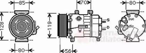 Van Wezel 0900K250 - Compressore, Climatizzatore autozon.pro