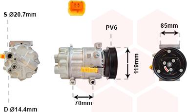 Van Wezel 0900K253 - Compressore, Climatizzatore autozon.pro