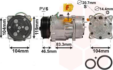 Van Wezel 0900K201 - Compressore, Climatizzatore autozon.pro