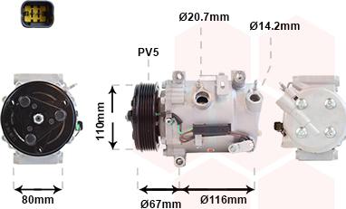 Van Wezel 0901K725 - Compressore, Climatizzatore autozon.pro