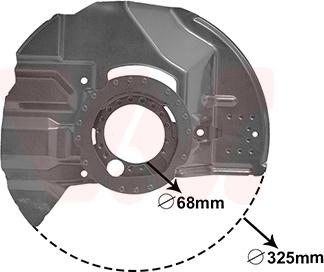 Van Wezel 0646371 - Lamiera paraspruzzi, Disco freno autozon.pro