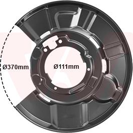 Van Wezel 0657374 - Lamiera paraspruzzi, Disco freno autozon.pro