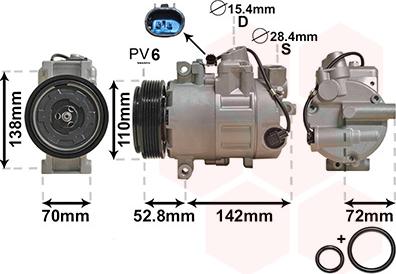 Van Wezel 0600K415 - Compressore, Climatizzatore autozon.pro