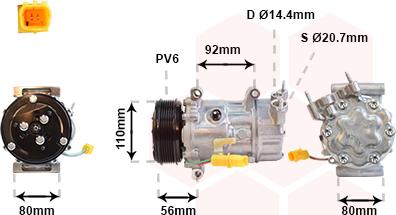 Van Wezel 0600K416 - Compressore, Climatizzatore autozon.pro