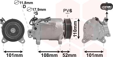 Van Wezel 0600K566 - Compressore, Climatizzatore autozon.pro