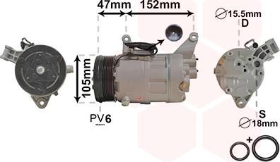 Van Wezel 0600K076 - Compressore, Climatizzatore autozon.pro