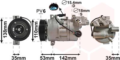 Van Wezel 0600K393 - Compressore, Climatizzatore autozon.pro