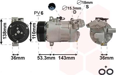 Van Wezel 0600K321 - Compressore, Climatizzatore autozon.pro