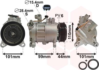 Van Wezel 0601K702 - Compressore, Climatizzatore autozon.pro