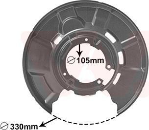 Van Wezel 0627374 - Lamiera paraspruzzi, Disco freno autozon.pro