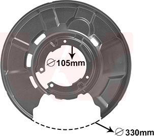 Van Wezel 0627373 - Lamiera paraspruzzi, Disco freno autozon.pro