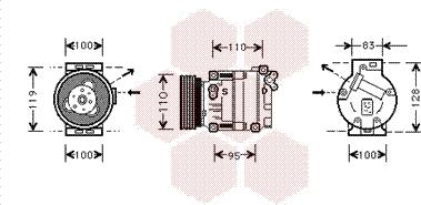 Van Wezel 0100K019 - Compressore, Climatizzatore autozon.pro