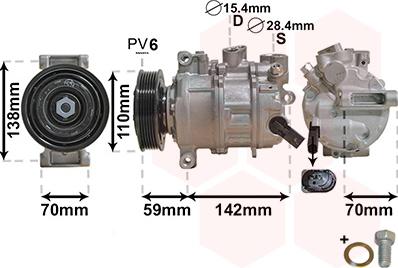 Van Wezel 0300K401 - Compressore, Climatizzatore autozon.pro