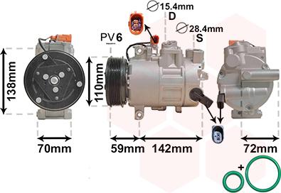 Van Wezel 0300K411 - Compressore, Climatizzatore autozon.pro