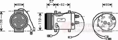 Van Wezel 0300K008 - Compressore, Climatizzatore autozon.pro