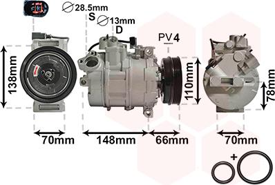 Van Wezel 0300K014 - Compressore, Climatizzatore autozon.pro