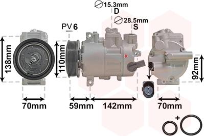 Van Wezel 0300K181 - Compressore, Climatizzatore autozon.pro