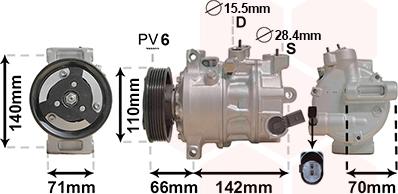 Van Wezel 0301K703 - Compressore, Climatizzatore autozon.pro