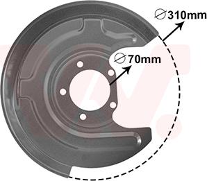 Van Wezel 0315374 - Lamiera paraspruzzi, Disco freno autozon.pro