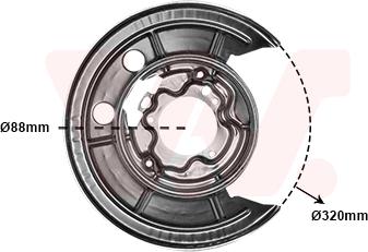 Van Wezel 1651374 - Lamiera paraspruzzi, Disco freno autozon.pro