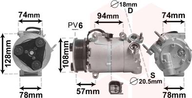 Van Wezel 1800K450 - Compressore, Climatizzatore autozon.pro