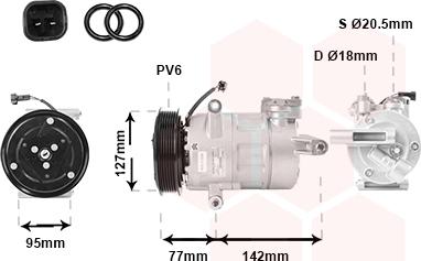 Van Wezel 1800K469 - Compressore, Climatizzatore autozon.pro