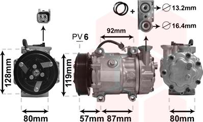 Van Wezel 1800K468 - Compressore, Climatizzatore autozon.pro