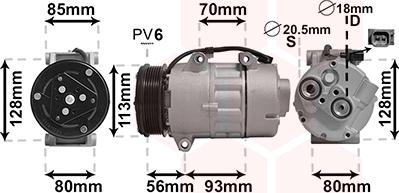 Van Wezel 1800K416 - Compressore, Climatizzatore autozon.pro