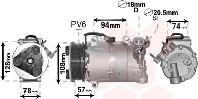 Van Wezel 1800K482 - Compressore, Climatizzatore autozon.pro