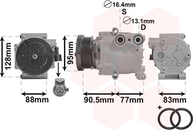 Van Wezel 1800K434 - Compressore, Climatizzatore autozon.pro