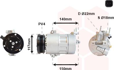 Van Wezel 1800K595 - Compressore, Climatizzatore autozon.pro