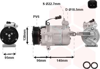 Van Wezel 1800K635 - Compressore, Climatizzatore autozon.pro