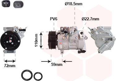 Van Wezel 1801K730 - Compressore, Climatizzatore autozon.pro