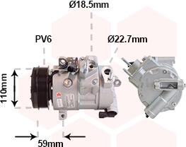 Van Wezel 1801K729 - Compressore, Climatizzatore autozon.pro