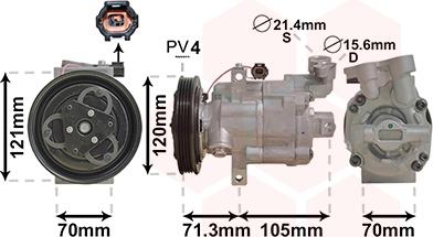 Van Wezel 1300K306 - Compressore, Climatizzatore autozon.pro