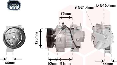 Van Wezel 1300K335 - Compressore, Climatizzatore autozon.pro