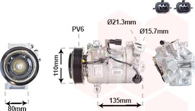 Van Wezel 1301K702 - Compressore, Climatizzatore autozon.pro