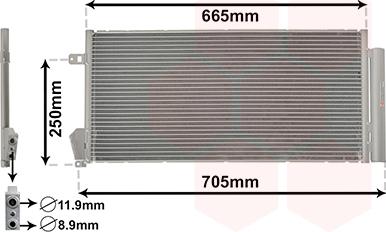 Van Wezel 17005396 - Condensatore, Climatizzatore autozon.pro