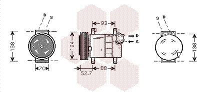 Van Wezel 1700K088 - Compressore, Climatizzatore autozon.pro